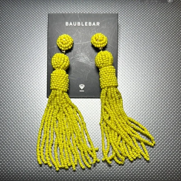 BaubleBar Yellow Beaded Tassel Earrings - Picture 1 of 2